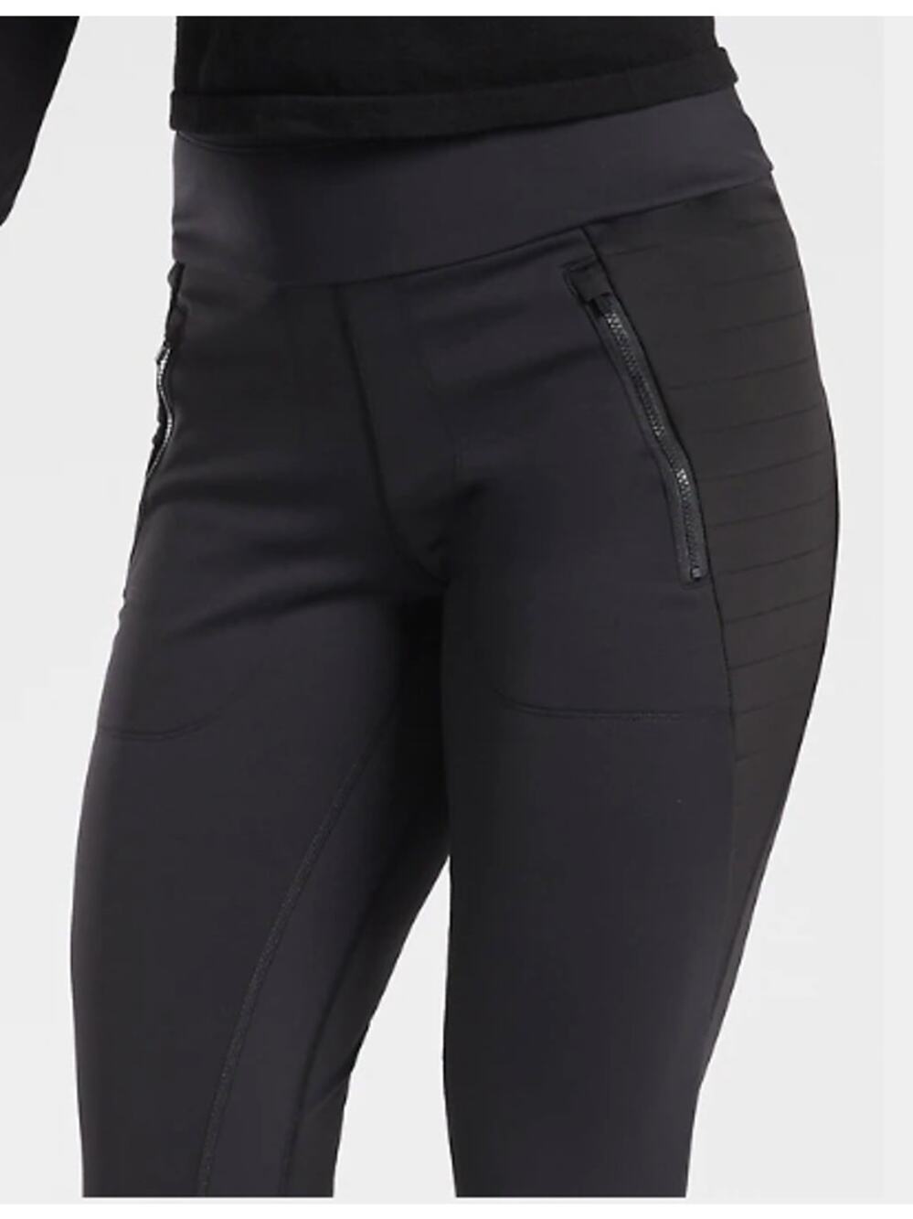 Athleta XS black Peak Hybrid Fleece Tight leggings pants cold weather warm cozy